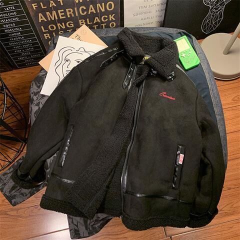 Lamb wool coat men's plus velvet thick winter padded jacket Korean warm cotton bubble coat chaqueta de los hombres puffer jacket