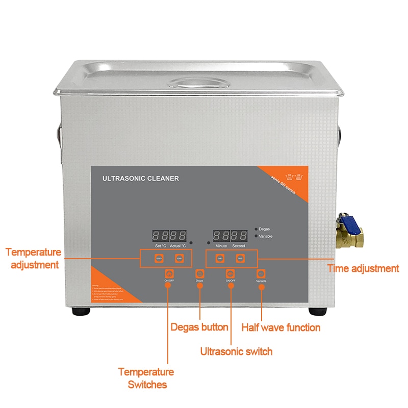 FanYing 6L 180W Digital Ultrasonic Cleaner Bath Heated Timer Degas For Vinyl Record Carburetor Injector Brass Auto Parts Engine