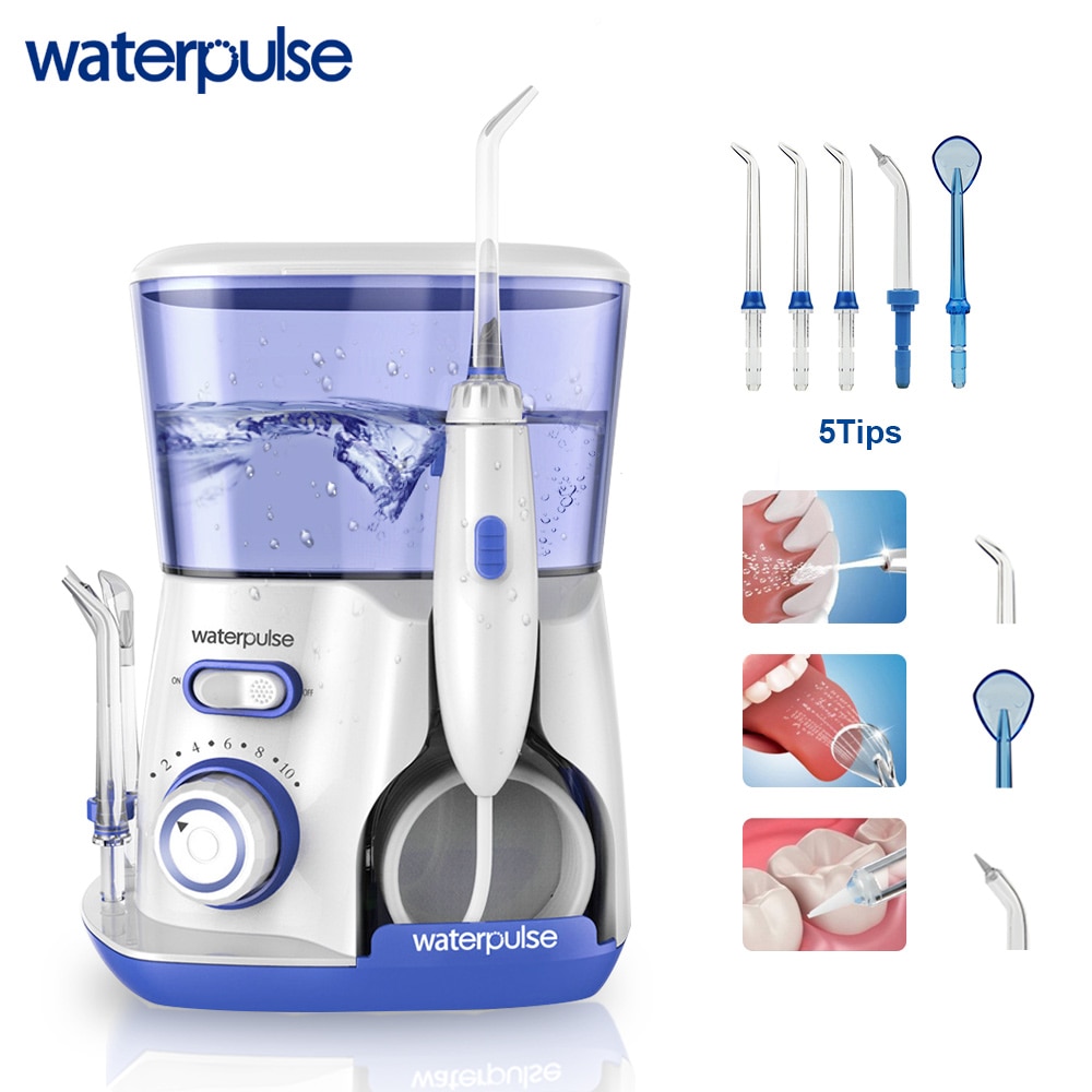 Waterpulse Dental Irrigator 800ml Home Teeth Whitening Water Flosser 10 Modes Oral Irrigators Cleaning Tools V300 For Family
