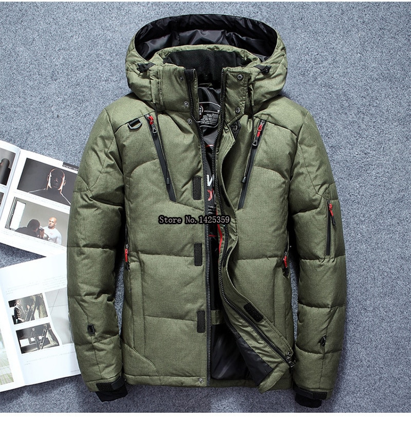 2022 New Winter White Duck Down Jacket Men Parkas Outdoor Hooded Coat Casual Windbreaker Thick Warm Snow Coat Oversized Outwear