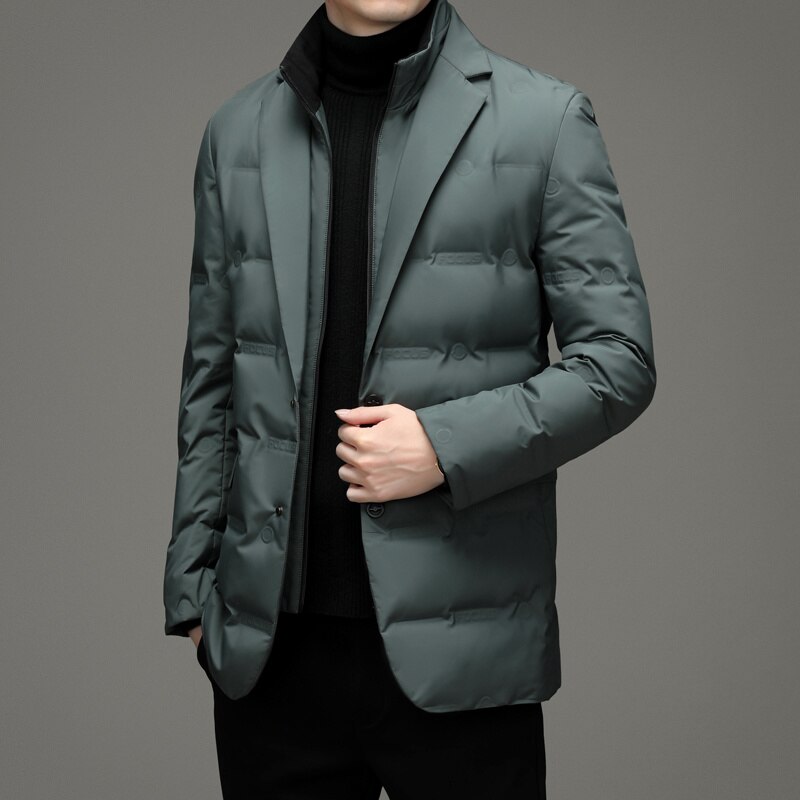 Top Grade Man Down Jacket 2022 New Arrival  Men Business Casual Classic Suit Collar 90% Gery Duck Down Coat Keep Warm parkas