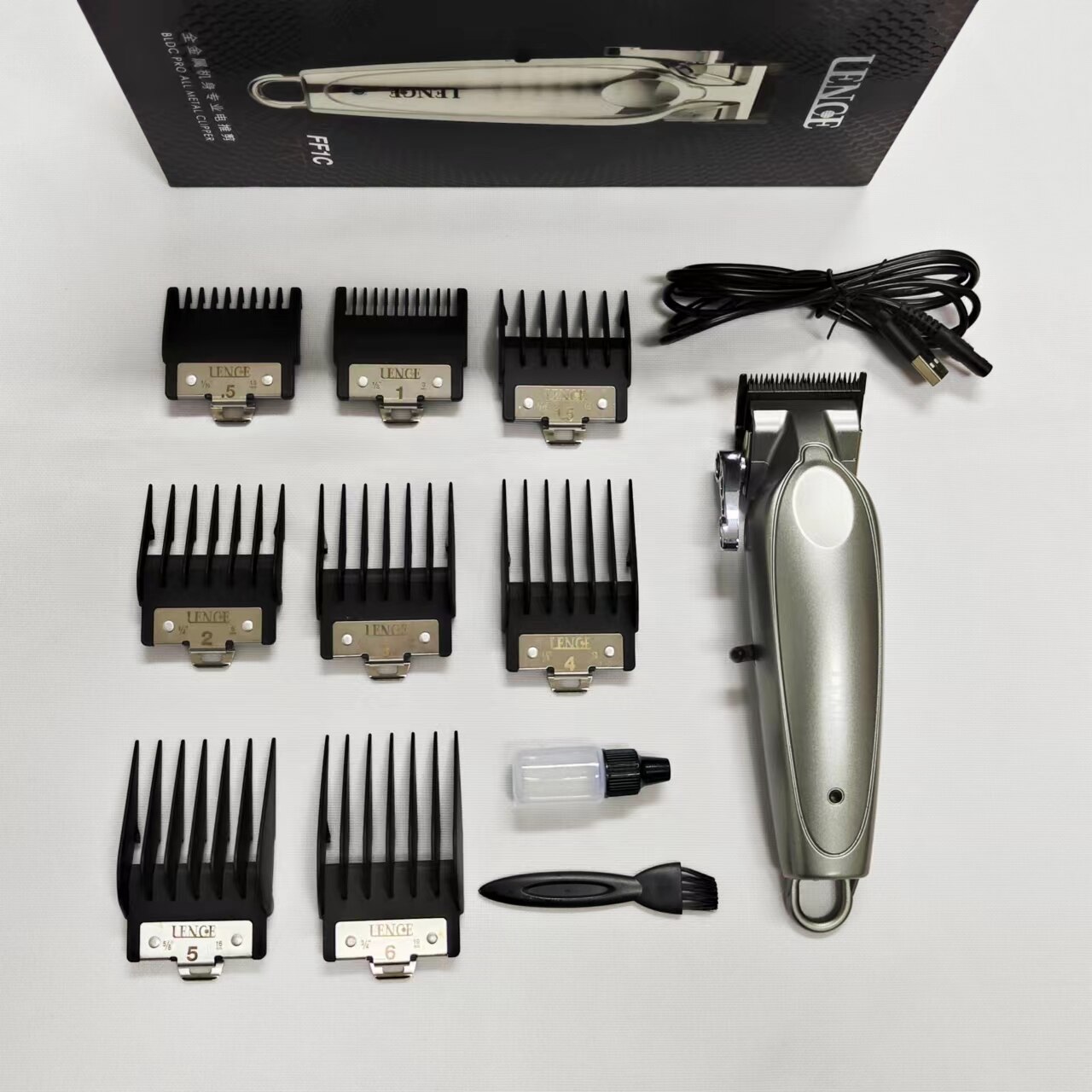 Professional FF1C Oil Head Gradient Hair Clipper Bomber Design Fashion Cuttingedge Grip Comfortable Metal Body 8 Caliper Trimmer