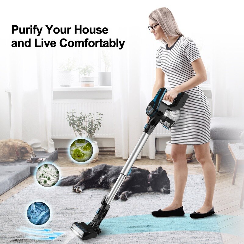 INSE Wireless Vacuum Cleaner 12KPa Suction Power, Removable Battery,Large Dustbin Household Cordless Vacuum Aspirateur