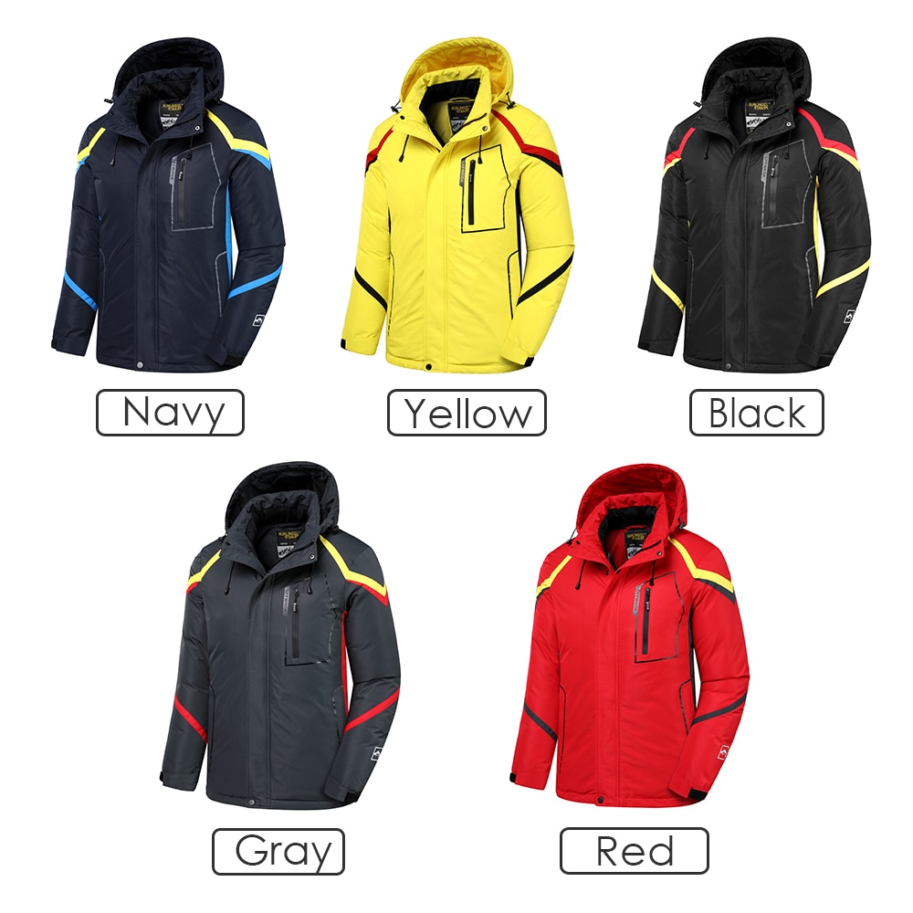 Men Winter New Outdoor Jet Ski Premium Snow Warm Parkas Jacket Coat Men's Outwear Casual Hat Waterproof Thick Fleece Parka Men
