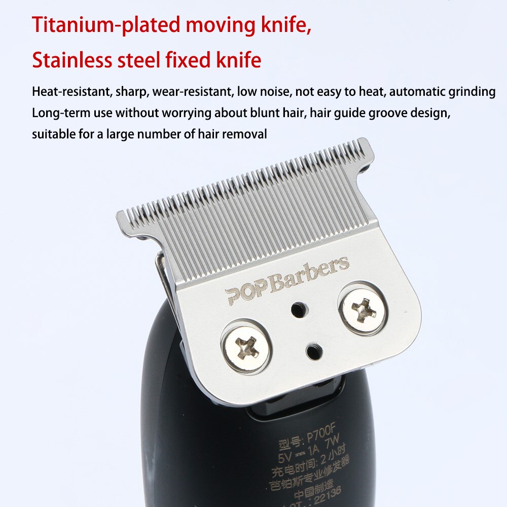 Barber POP Professional Hair Trimmer Black Gold Three-piece Hair Salon Oil Head Gradual Hair Clipper Razor Trimming Hair Cutting