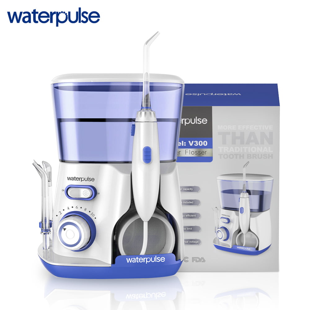 Waterpulse Oral Irrigator V300G 5pcs Tips Dental Water Flosser Electric Cleaner 800ml Oral Hygiene Dental Flosser For Oral Care