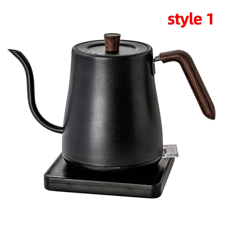 110V 220V Electric Coffee Pot 800ml Hot Water Jug Temperature-Control Heating Water Bottle Stainless Steel Gooseneck Tea Kettle