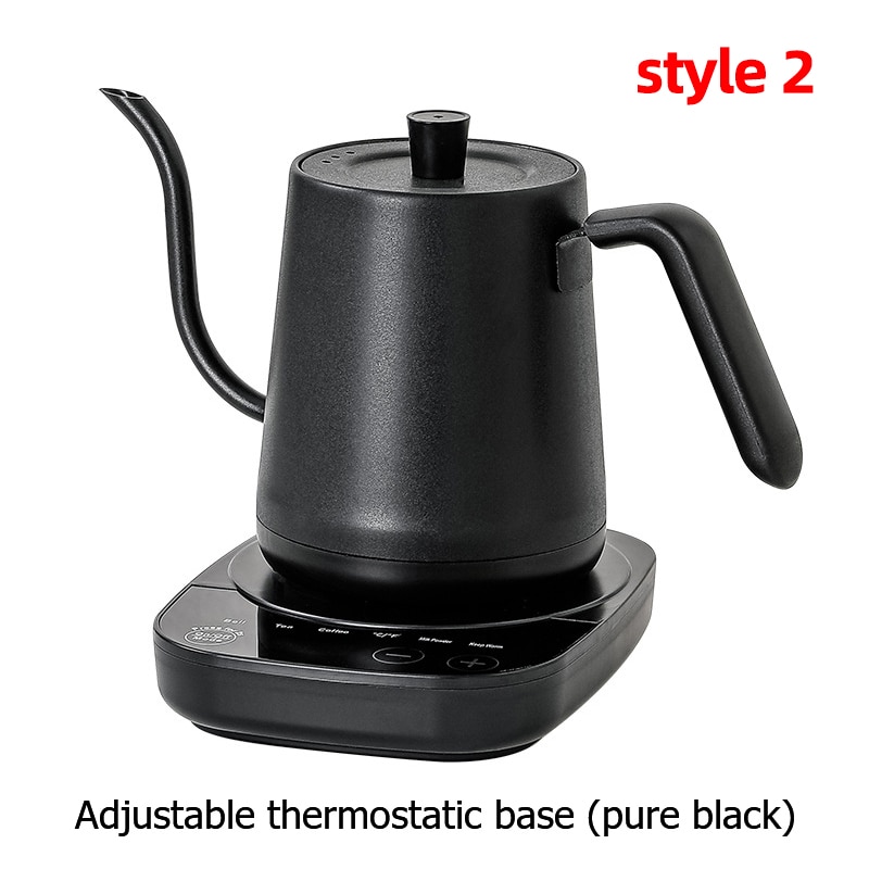 110V 220V Electric Coffee Pot 800ml Hot Water Jug Temperature-Control Heating Water Bottle Stainless Steel Gooseneck Tea Kettle