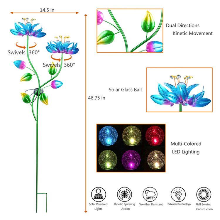 Elegant Lotus Metal Wind Spinner