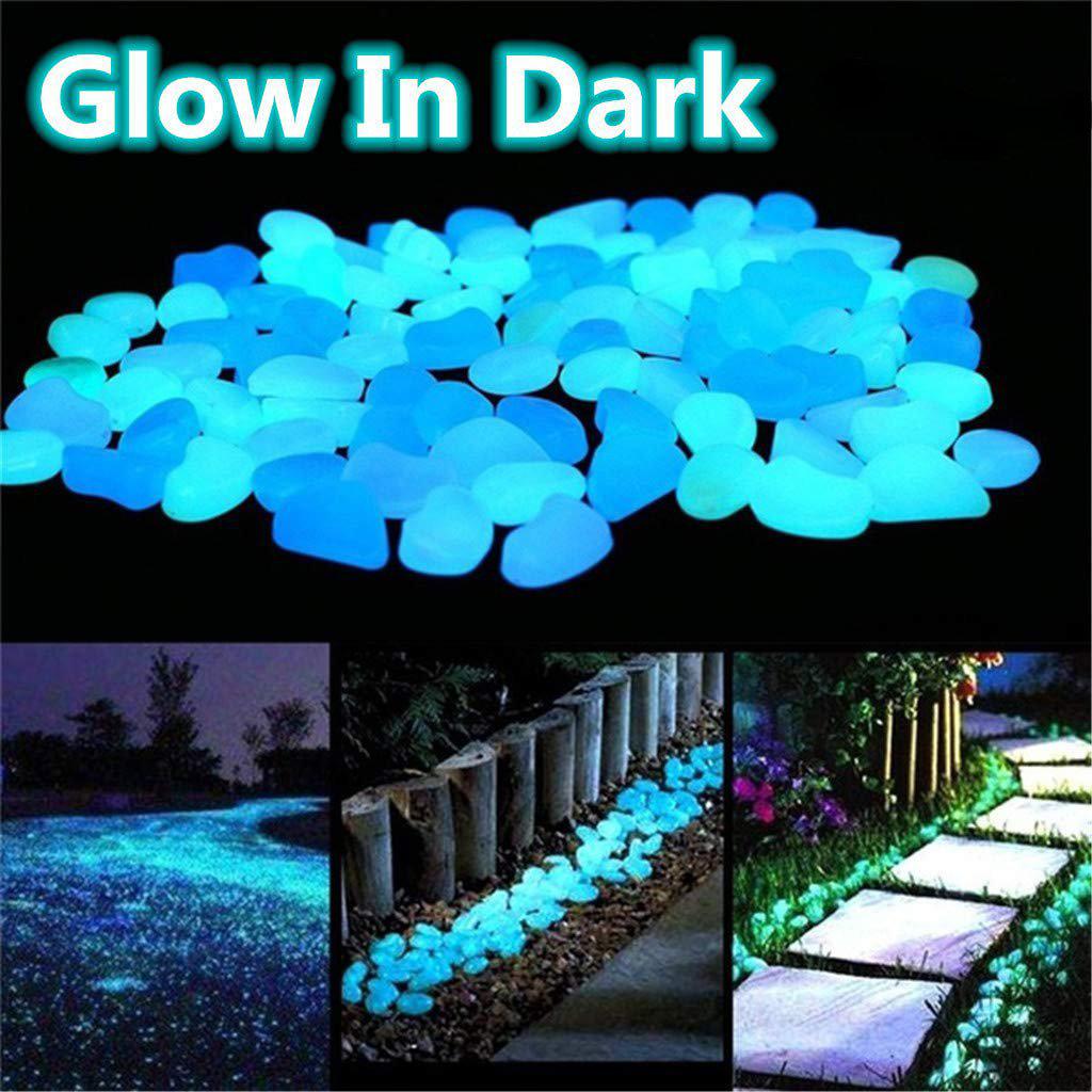 200PCS Dark Luminous Garden Pebbles