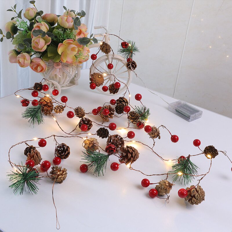 Pine Cone LED String Lights For Christmas