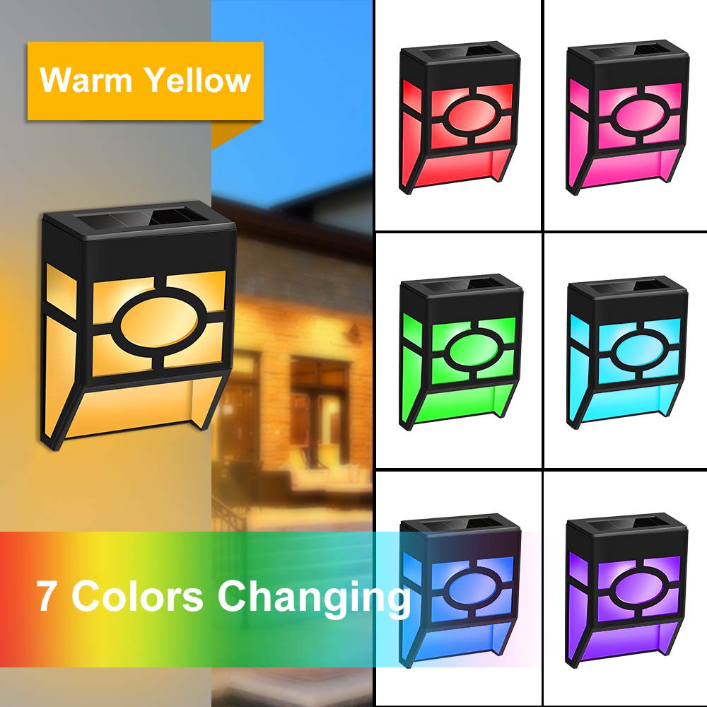 2 Pcs Solar-Powered Wall Deck Lights