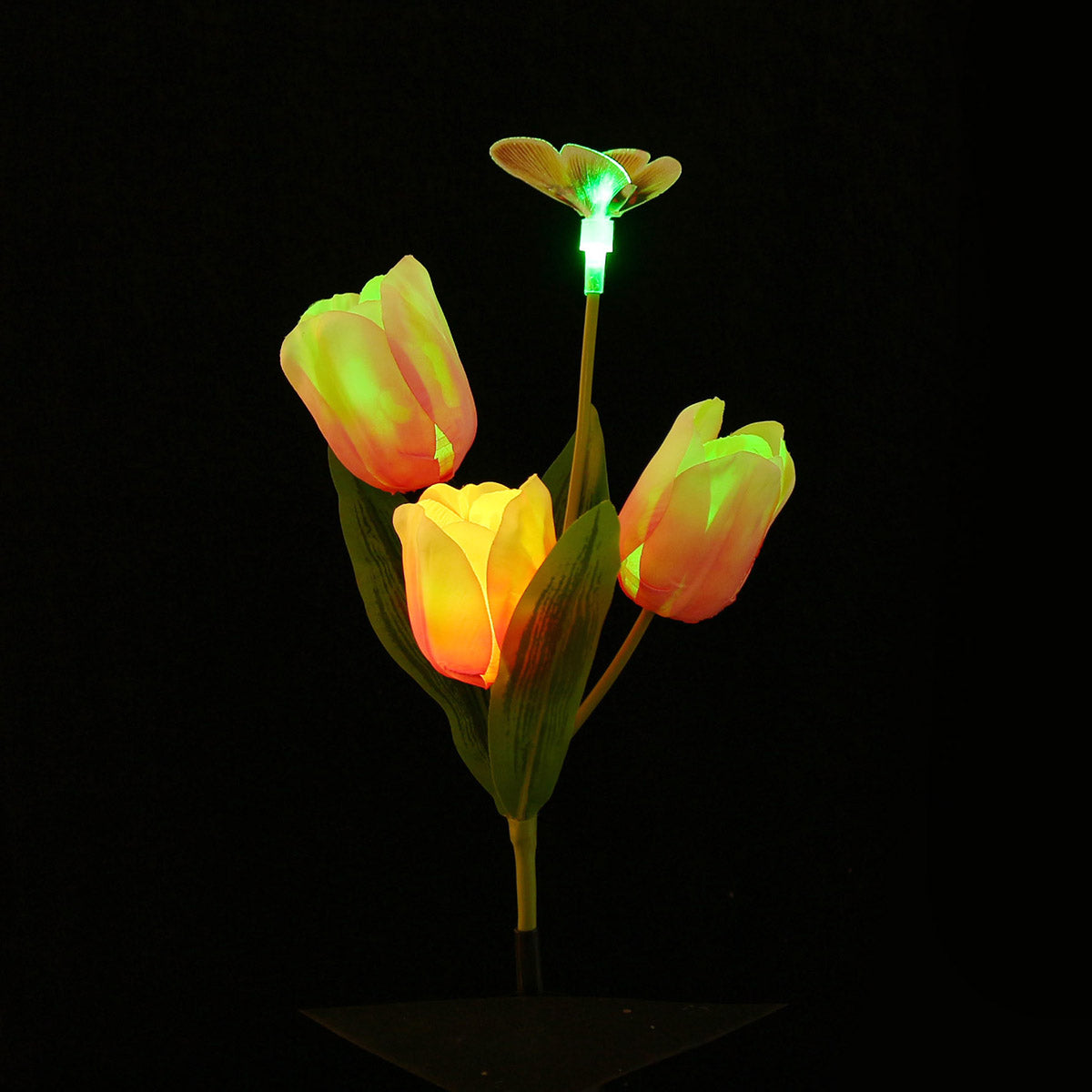 Solar Powered Tulip Outdoor Yard Garden Lamp