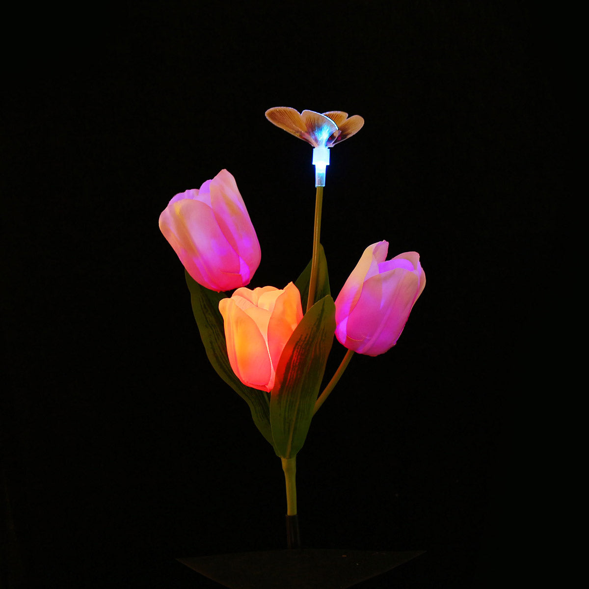 Solar Powered Tulip Outdoor Yard Garden Lamp