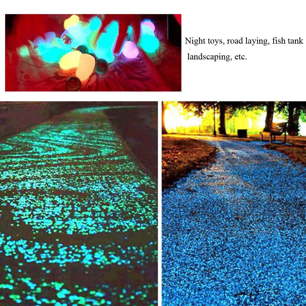 200PCS Dark Luminous Garden Pebbles