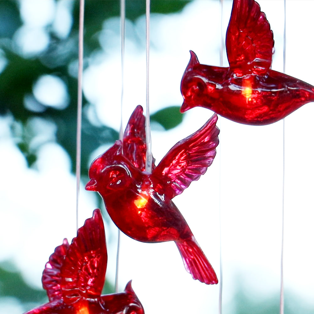 Solar Cardinal Wind Chime Light