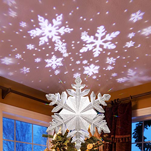 Christmas Tree Topper with Snowflake Projector