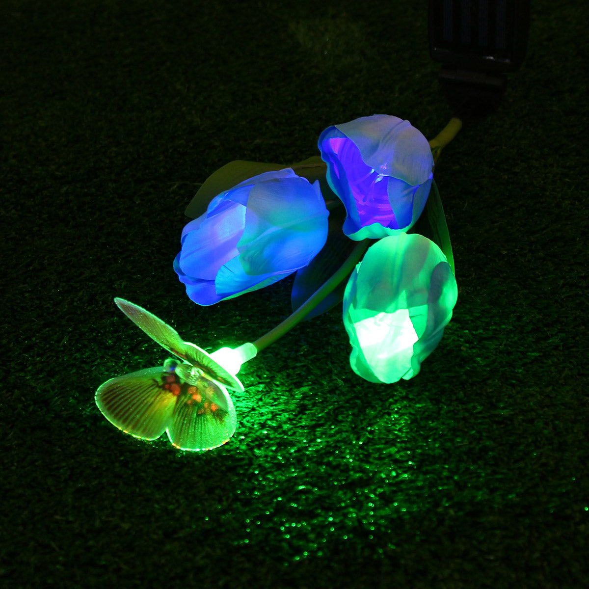 Solar Powered Tulip Outdoor Yard Garden Lamp