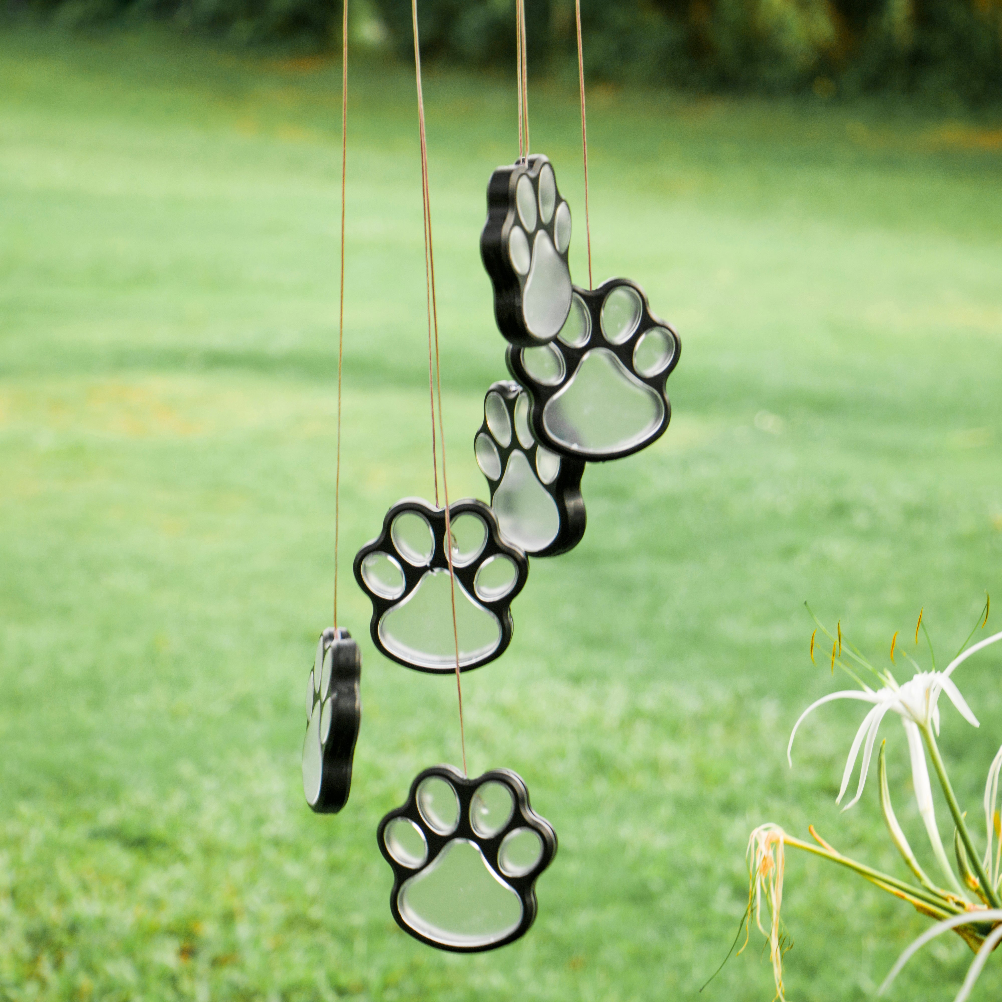 Paw Prints Solar Wind Chime