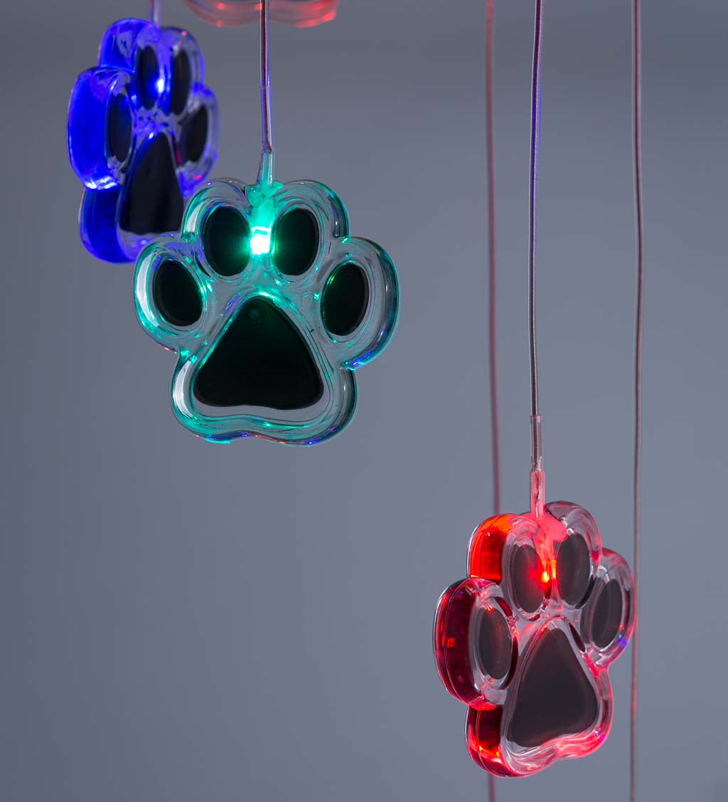 Paw Prints Solar Wind Chime