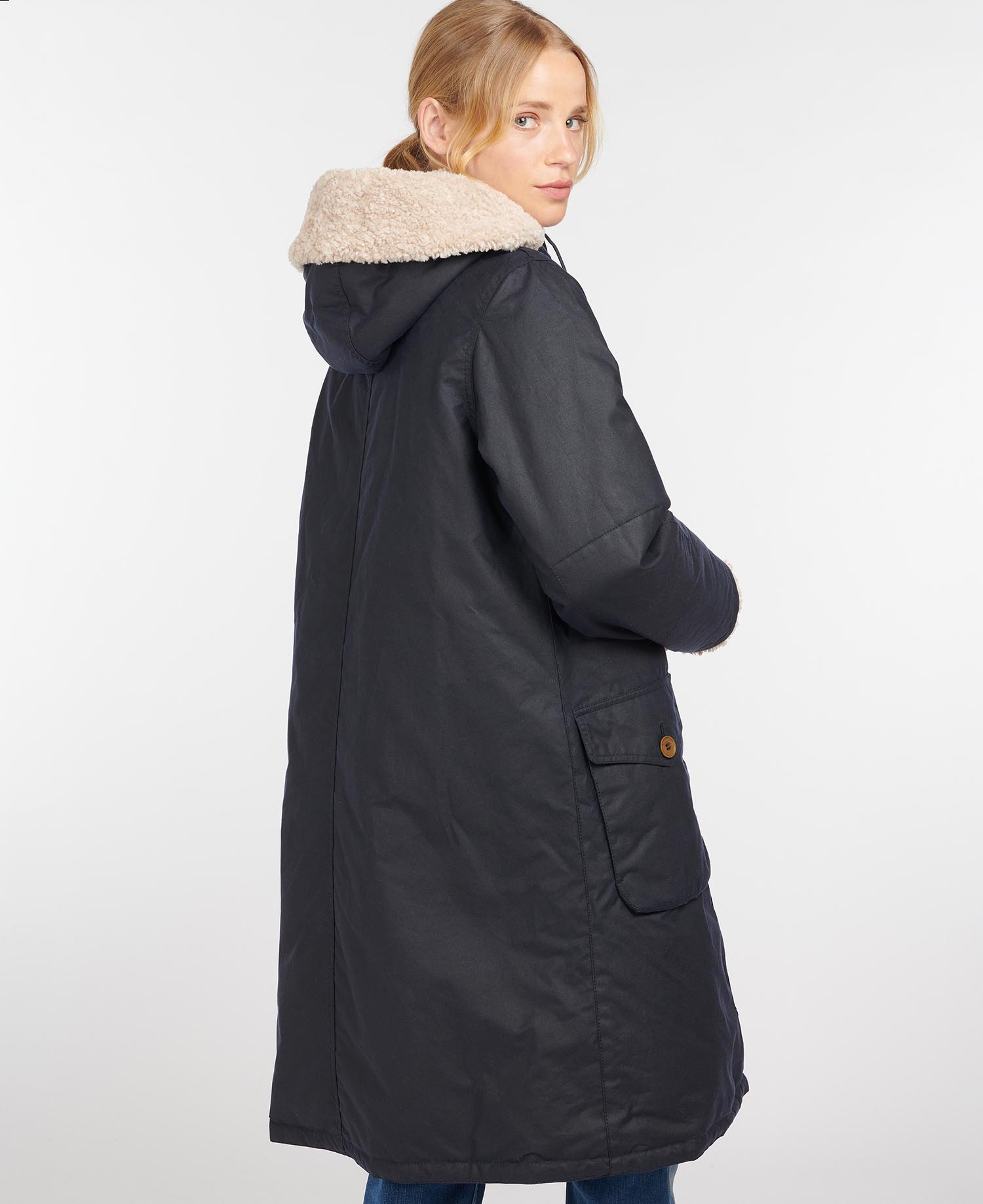 Peregrine Wax Jacket in Navy - Barbour