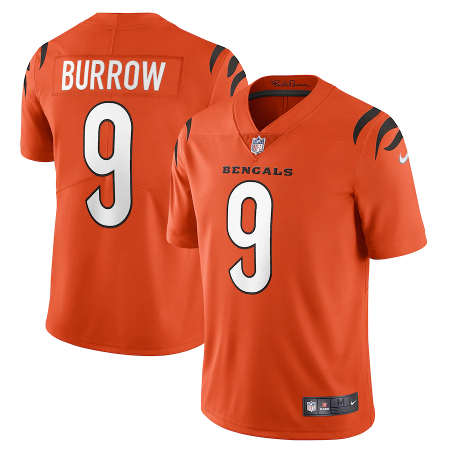 Cincinnati Bengals Joe Burrow Orange Vapor Limited Stitched Jersey
