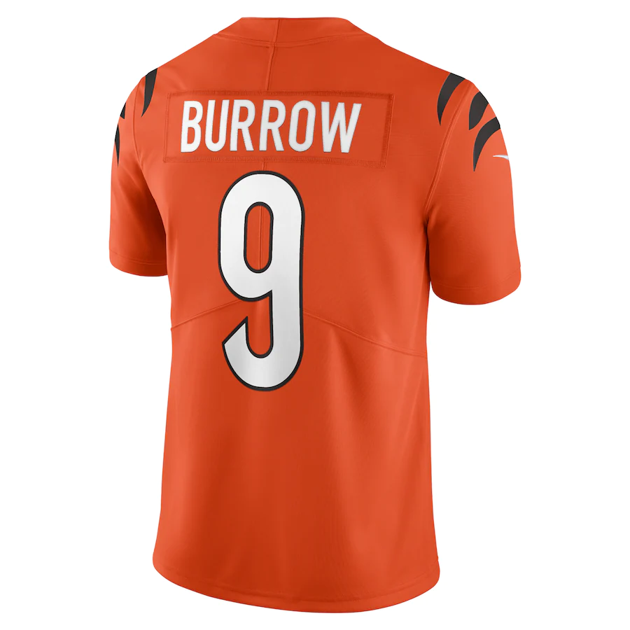 Cincinnati Bengals Joe Burrow Orange Vapor Limited Stitched Jersey