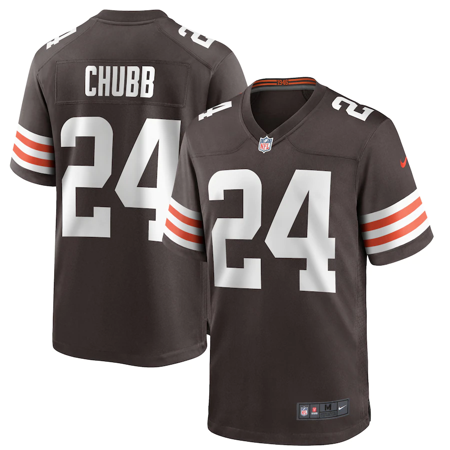Men's Cleveland Browns Nick Chubb Brown Game Player Jersey