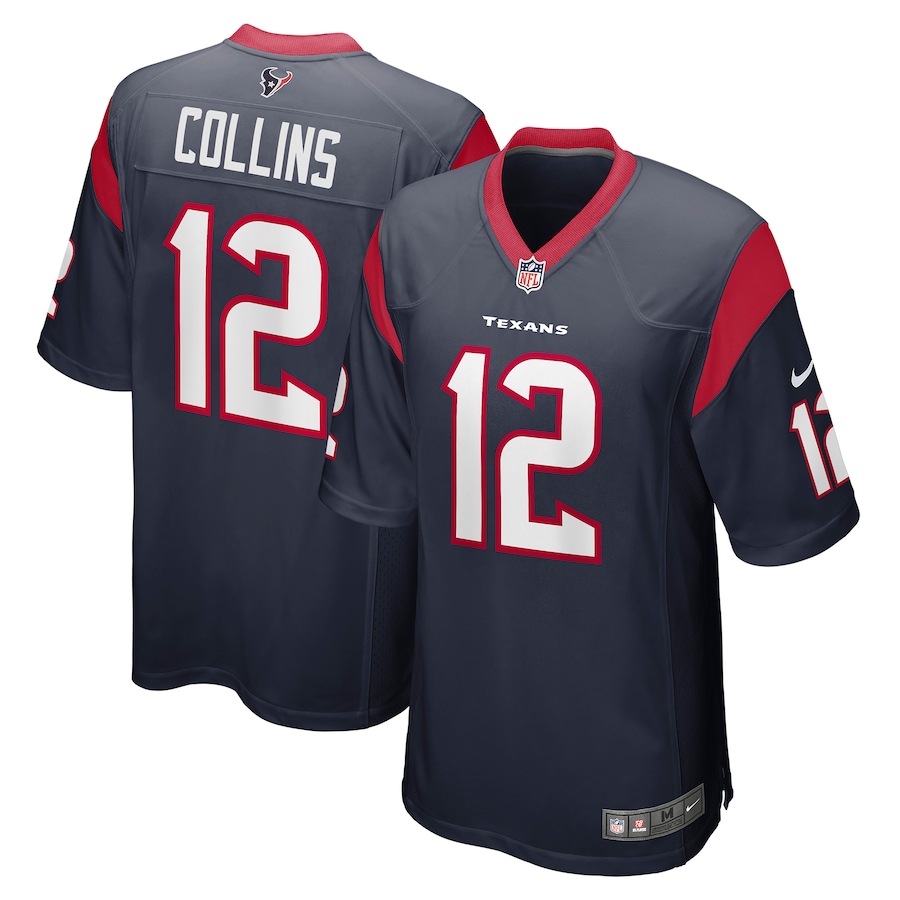 Men's Houston Texans Nico Collins Navy Game Jersey