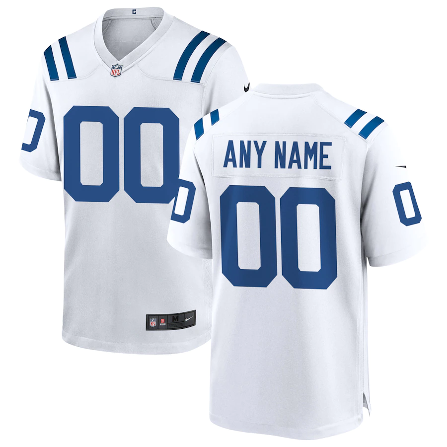 Custom Indianapolis Colts White Game Jersey