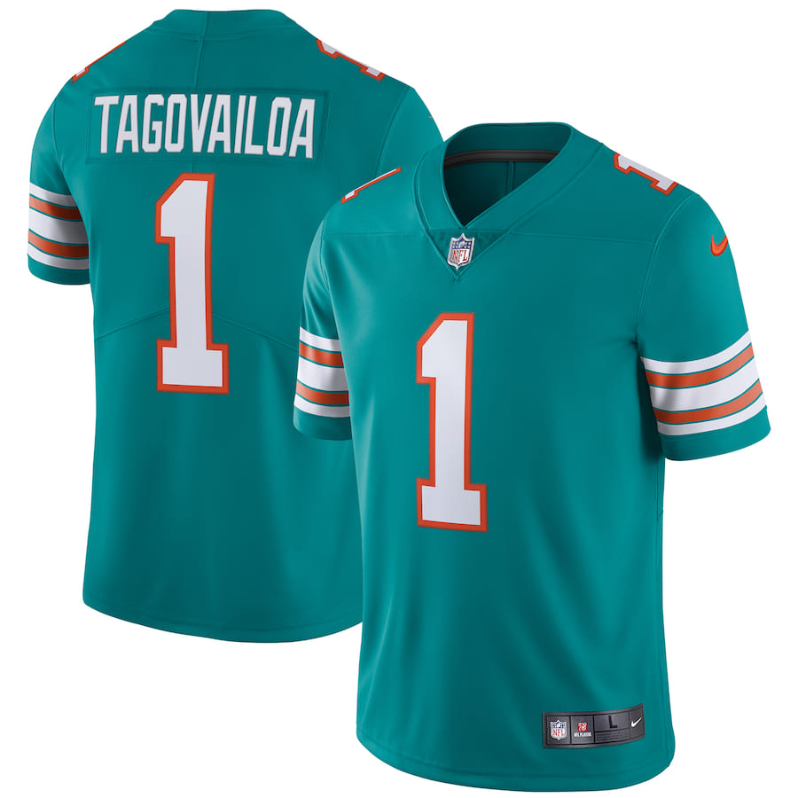 Miami Dolphins Tua Tagovailoa Aqua Alternate Vapor Limited Jersey