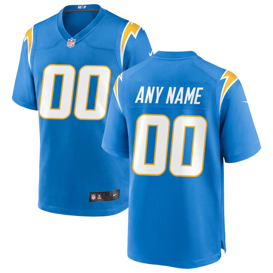 Custom Los Angeles Chargers Powder Blue Game Jersey