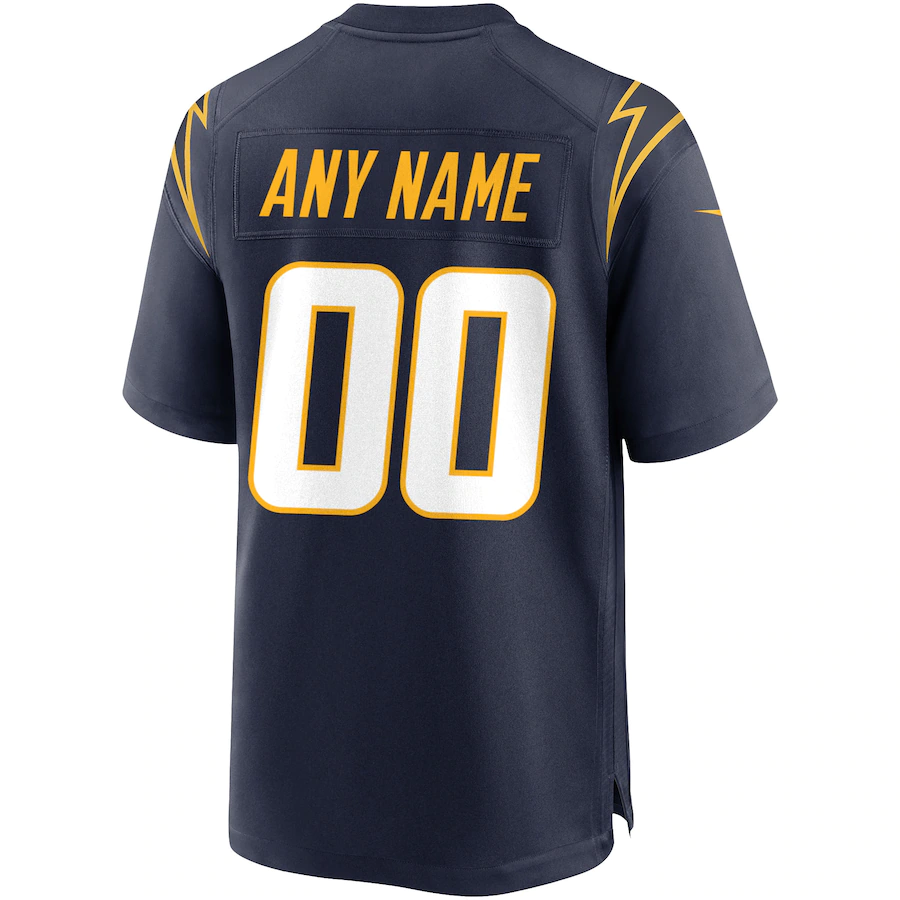 Custom Los Angeles Chargers Navy Alternate Game Jersey