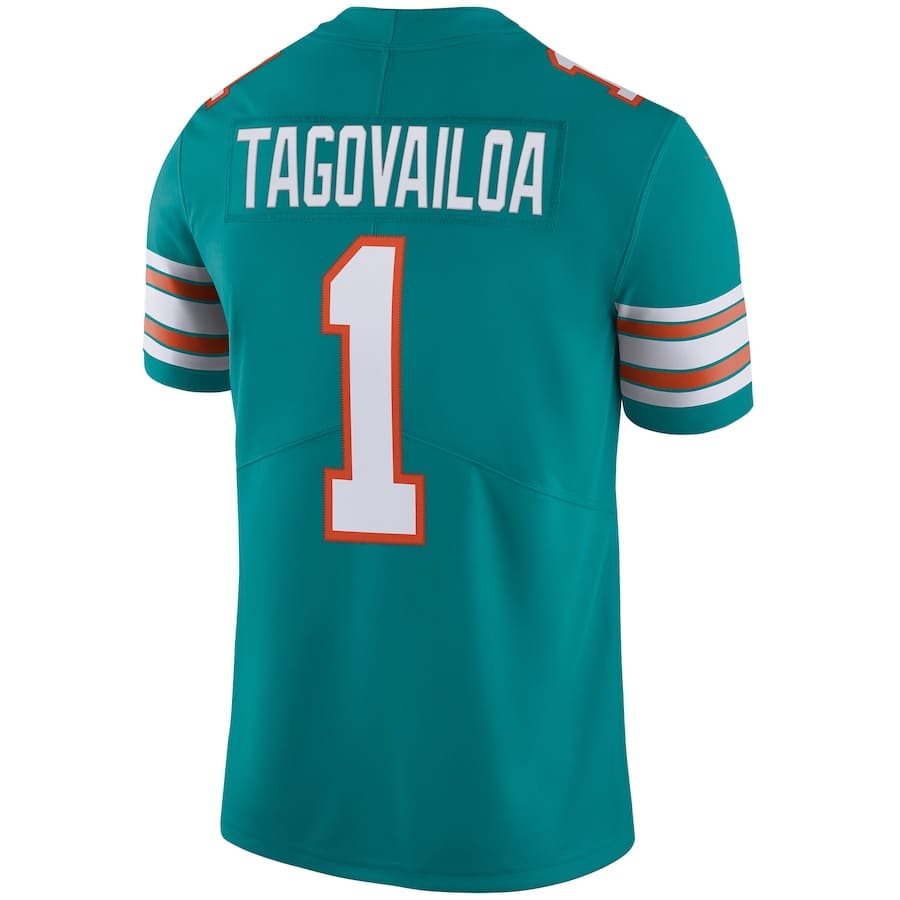 Miami Dolphins Tua Tagovailoa Aqua Alternate Vapor Limited Jersey
