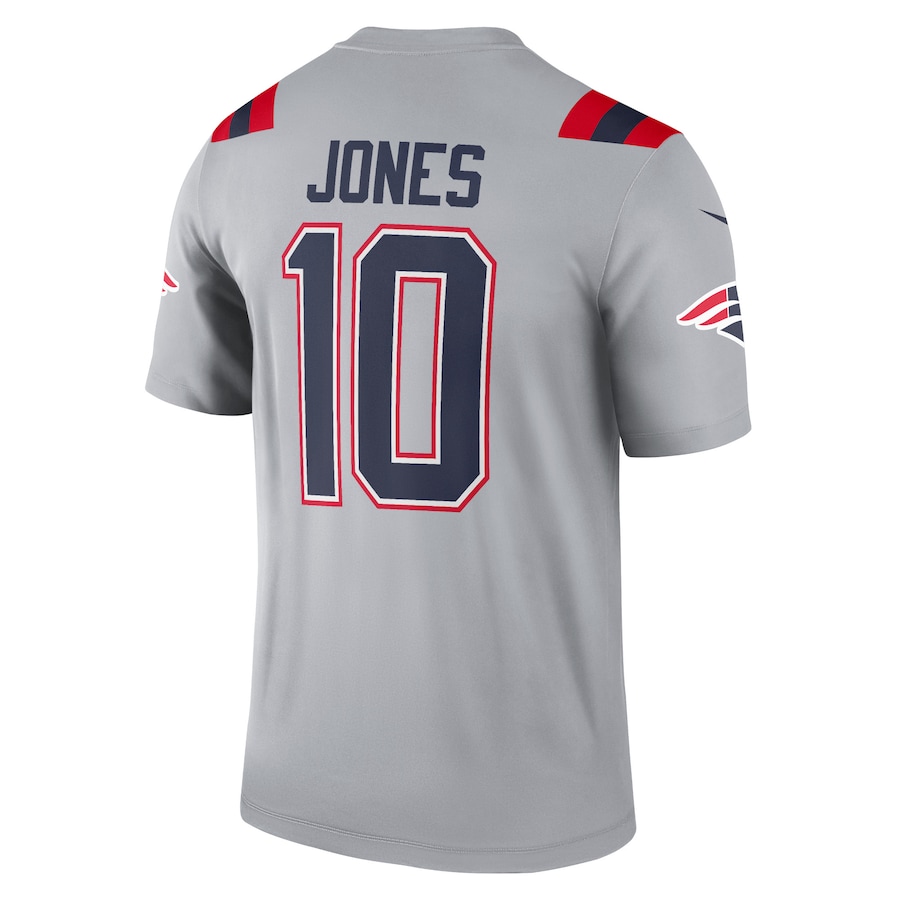 Men's New England Patriots Mac Jones Gray Inverted Legend Jersey