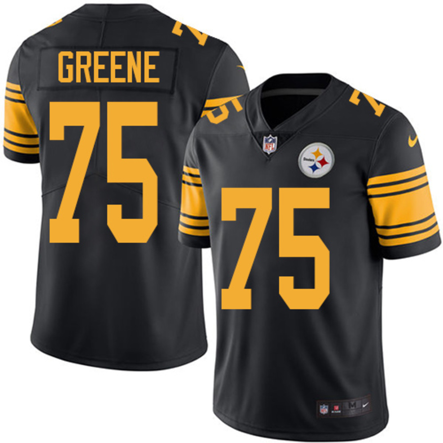 Men's Pittsburgh Steelers Joe Greene Black Color Rush Alternate Legend Jersey