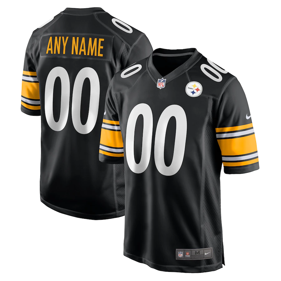 Custom Pittsburgh Steelers Black Game Player Jersey