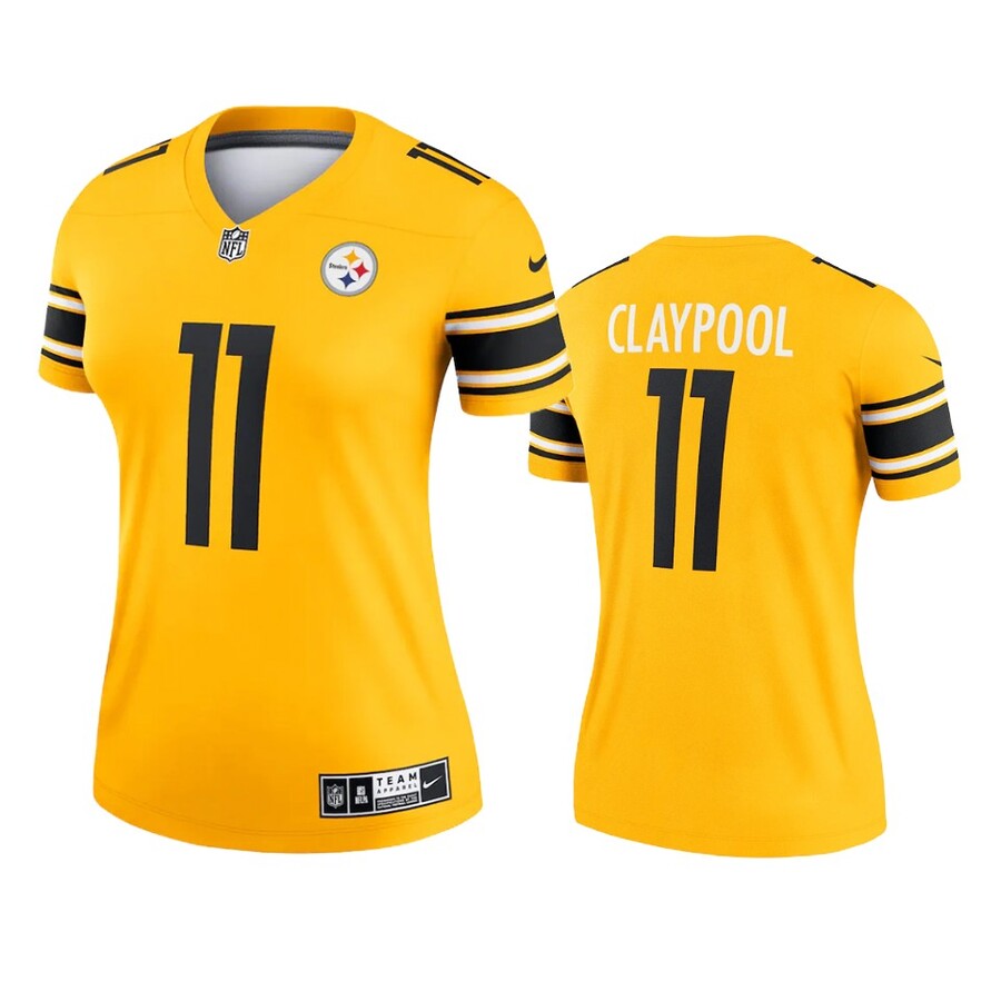 Women's Pittsburgh Steelers Chase Claypool Gold Inverted Legend Jersey
