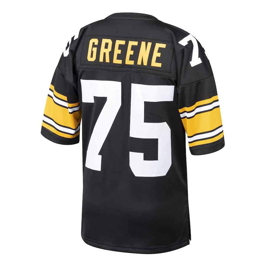 Men's Pittsburgh Steelers Joe Greene Mitchell & Ness Black 1975 Authentic Throwback Retired Player Jersey