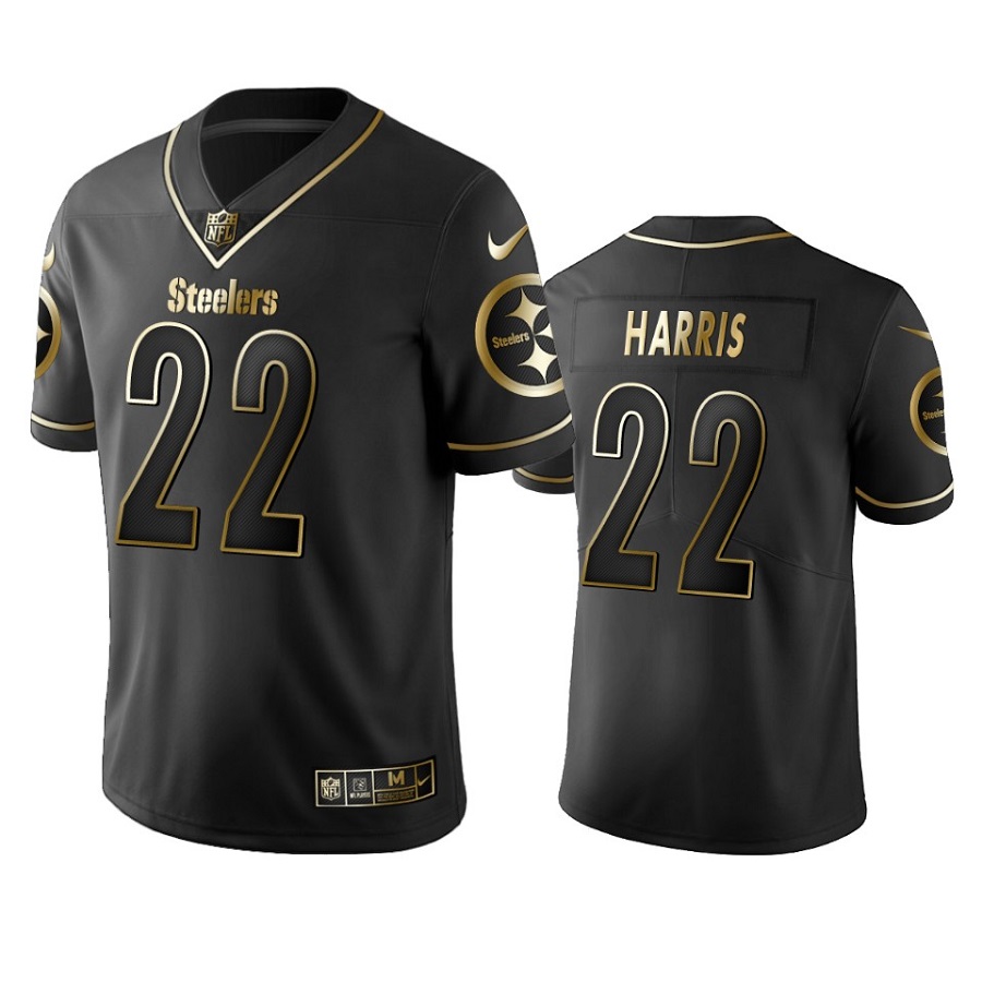 Men's Pittsburgh Steelers Najee Harris Black Golden Edition Vapor Limited Jersey