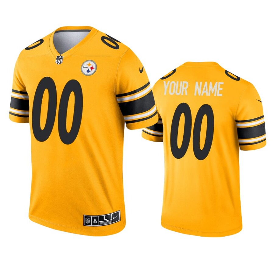 Custom Men's Pittsburgh Steelers Gold Inverted Legend Jersey