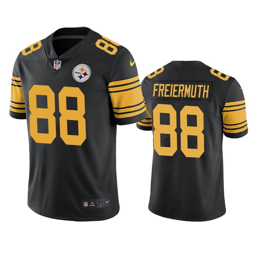 Men's Pittsburgh Steelers Pat Freiermuth Black Color Rush Limited Jersey