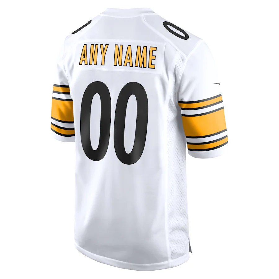 Custom Pittsburgh Steelers White Game Player Jersey