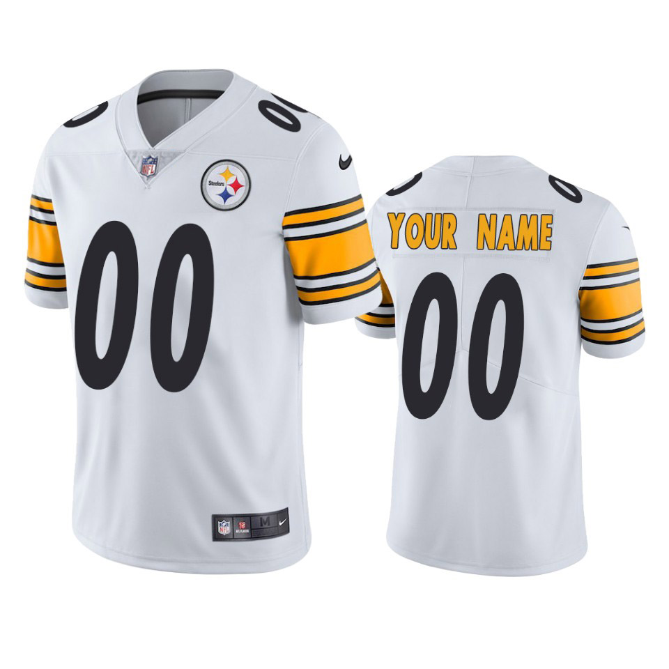 Custom Pittsburgh Steelers White Vapor Limited Jersey