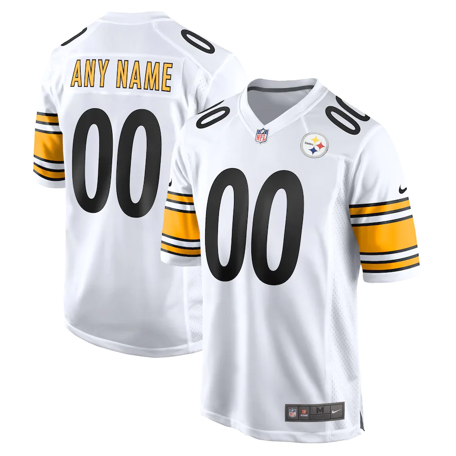 Custom Pittsburgh Steelers White Game Player Jersey