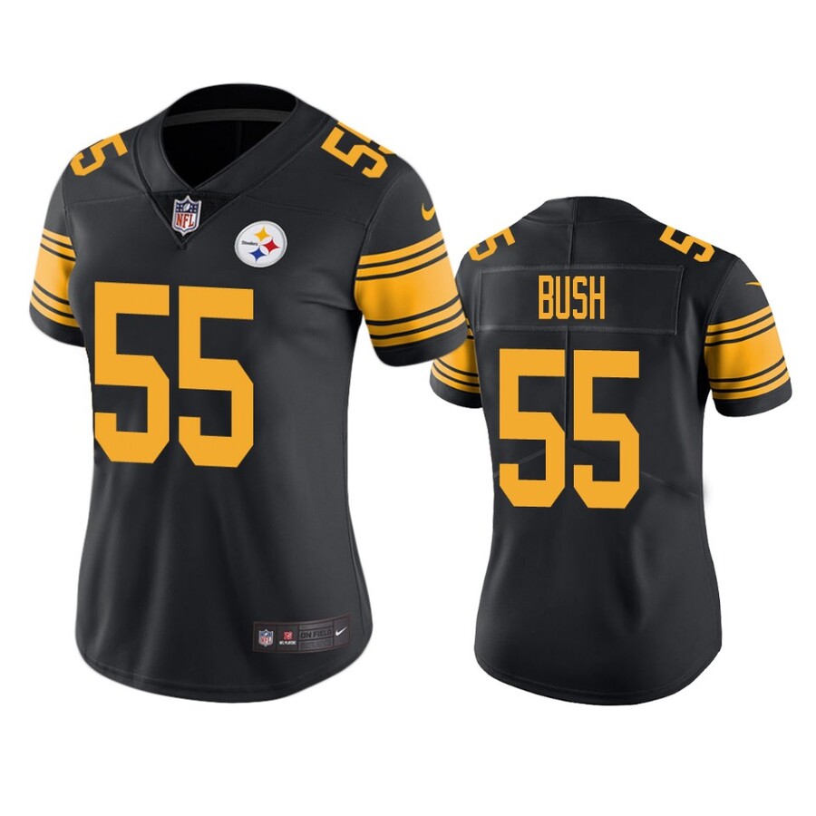 Women's Pittsburgh Steelers Devin Bush Black Color Rush Limited Jersey