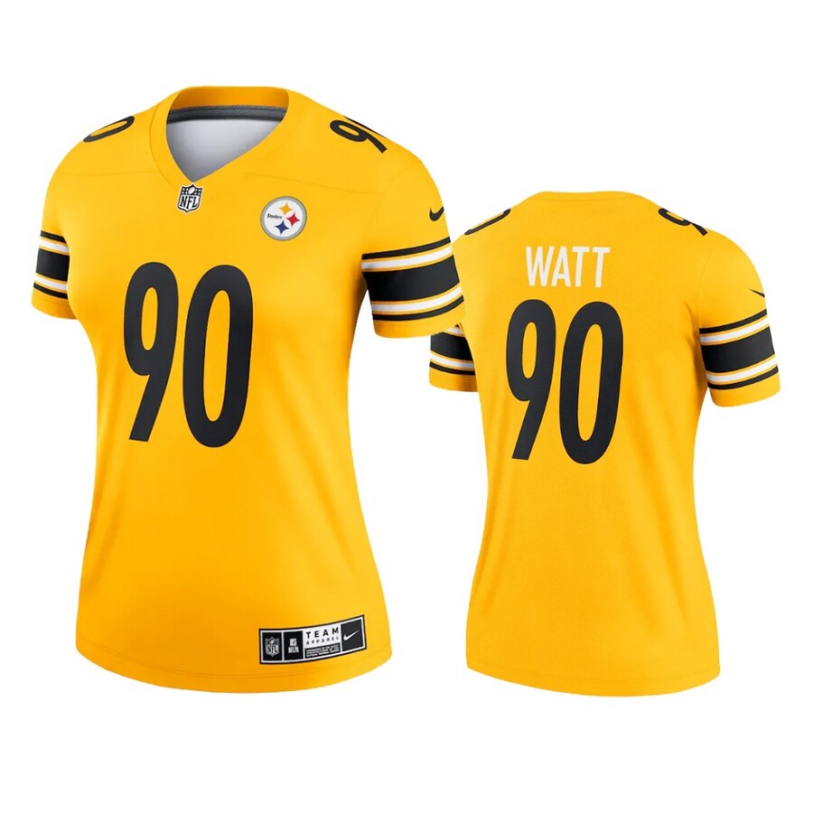 Women's Pittsburgh Steelers T.J. Watt Gold Inverted Legend Jersey