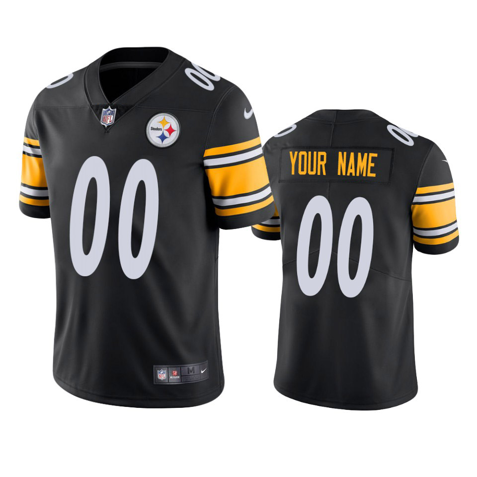 Custom Pittsburgh Steelers Black Vapor Limited Jersey