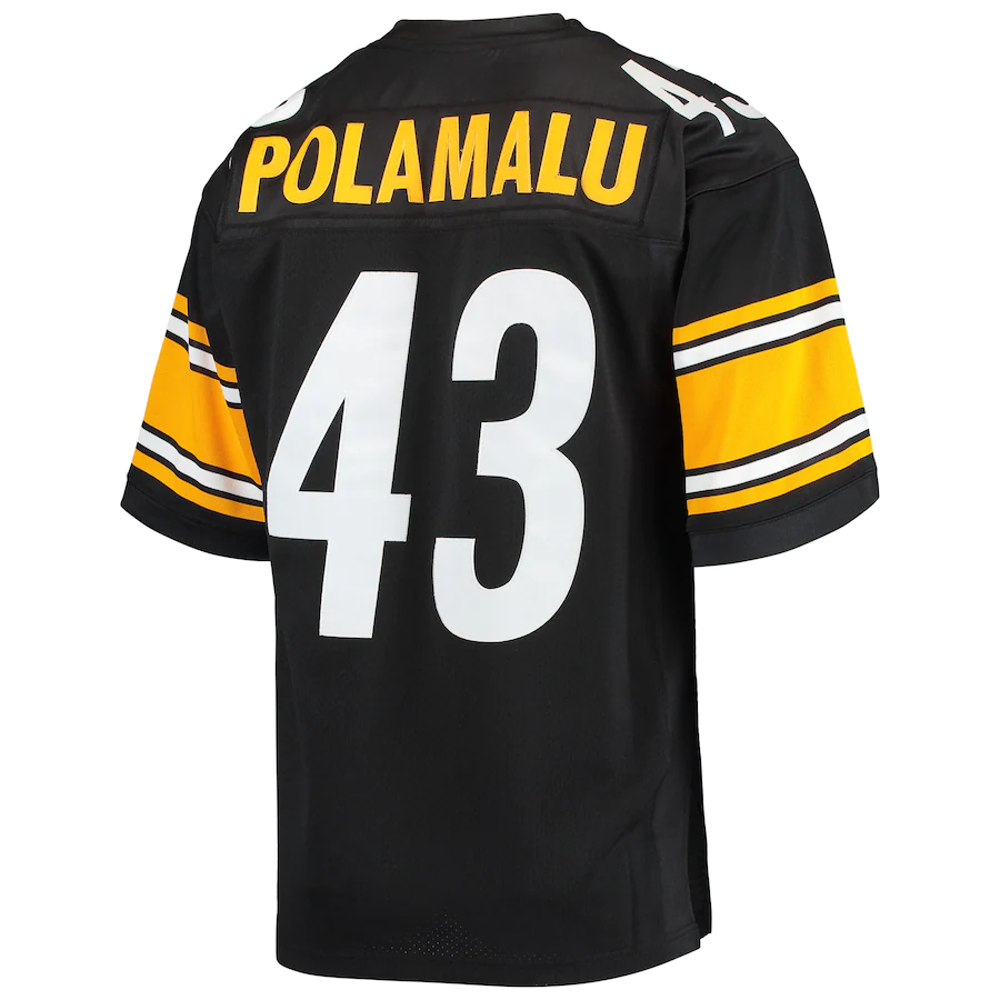 Men's Pittsburgh Steelers Troy Polamalu Mitchell & Ness Black 2007 Authentic Retired Player Jersey
