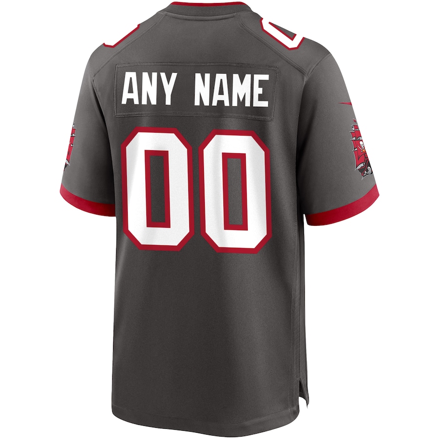 Custom Tampa Bay Buccaneers Pewter Alternate Game Jersey